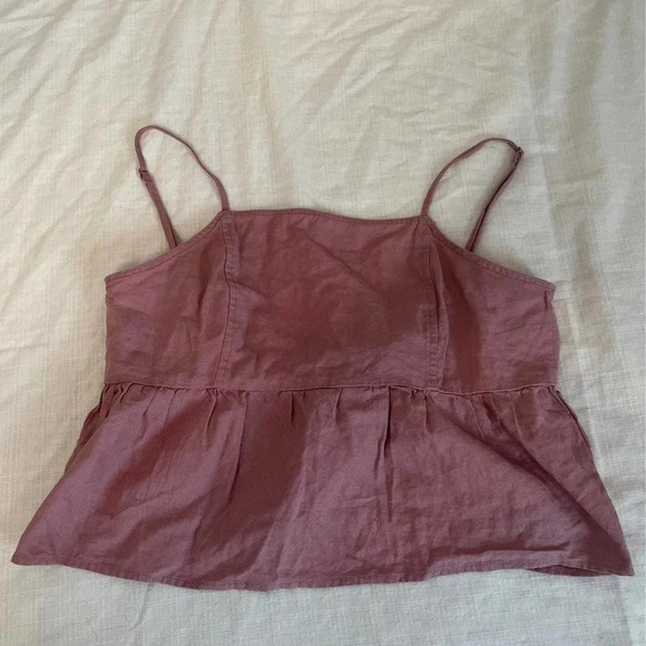Pacsun LA Hearts Purple tie linen like tank top small - Picture 1 of 4